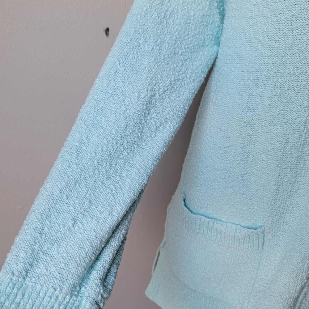 Light Blue Women's Cardigan Sweater - Picture 5 of 5